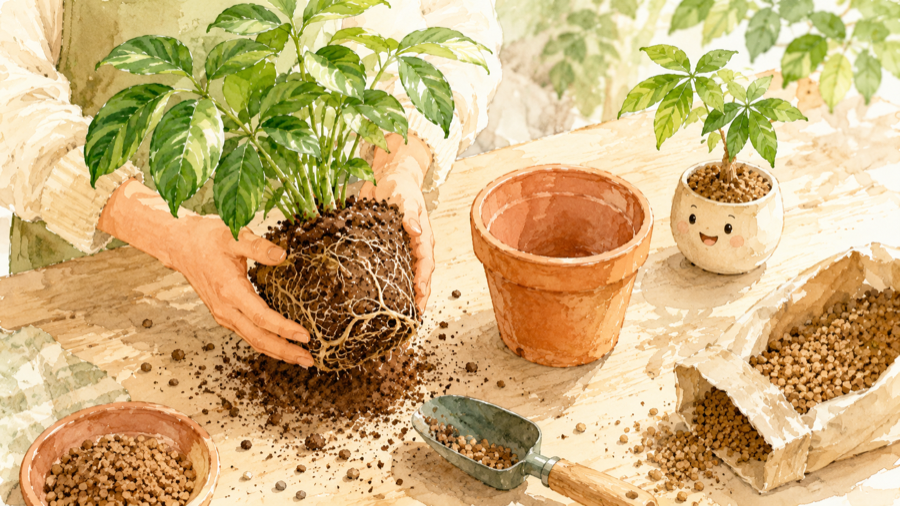観葉植物の植え替え時期と手順｜失敗しないコツ