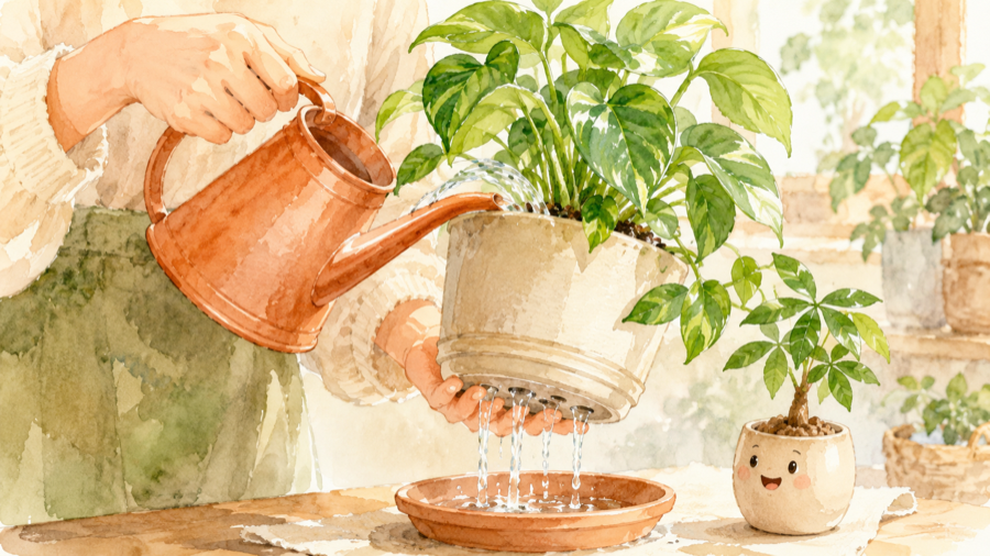 観葉植物の水やりの基本｜頻度と量の正しい目安